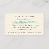 ビーチの植物のビーチサンダル 名刺 (裏面)