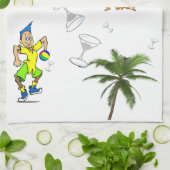 ビーチの楽しいキッチンタオル キッチンタオル (折り畳み)