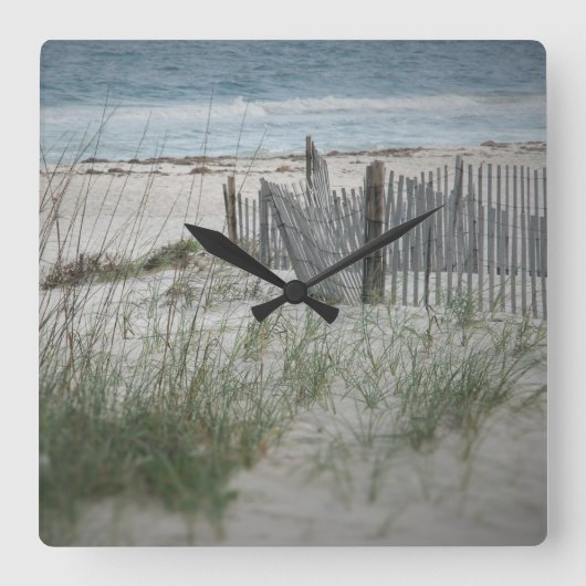 ビーチの正方形の柱時計の時間 スクエア壁時計 (正面)