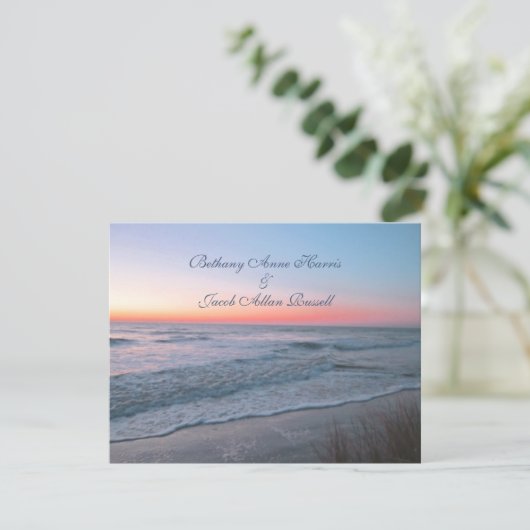 ビーチの正面図の結婚式招待状 招待状 (スタンド正面)