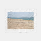 ビーチの歩行 フリースブランケット (正面(横))
