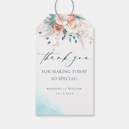 ビーチの水の色ありがとう ギフトタグ (裏面)