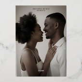 ビーチの水の色を保存する日付フォトブルースコースト 箔シーズンカード (裏面)