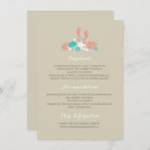 ビーチの水中宝物 ウェディング詳細 エンクロージャーカード (正面/裏面)