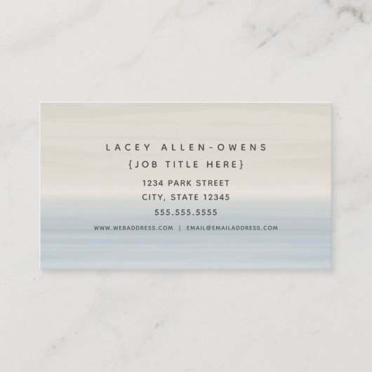 ビーチの水彩画のグラデーションで一般的なテンプレート 名刺 (裏面)