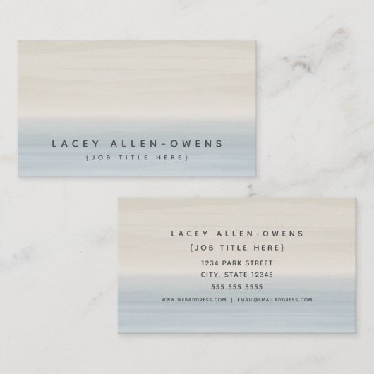 ビーチの水彩画のグラデーションで一般的なテンプレート 名刺 (正面/裏面)