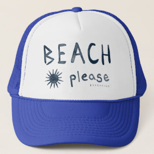 ビーチの水彩画のBeachy引用文 キャップ