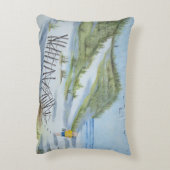 ビーチの水彩画 アクセントクッション (裏面(縦))