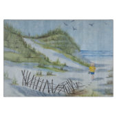 ビーチの水彩画 カッティングボード (正面)