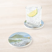 ビーチの水彩画 コースター (側面)