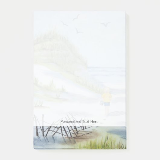 ビーチの水彩画 ポストイット (正面)