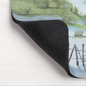 ビーチの水彩画 マウスパッド (コーナー)