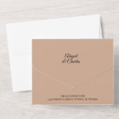 ビーチの水彩結婚式の招待 オールインワン招待状 (裏面)