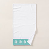 ビーチの沿岸白い貝殻及び海ガラスの緑 バスタオルセット (ハンドタオル)