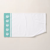 ビーチの沿岸白い貝殻及び海ガラスの緑 バスタオルセット (ハンドタオル)