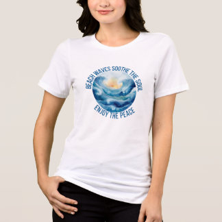 ビーチの波が魂を癒す 女性用 トライブレンドTシャツ
