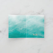ビーチの波及びヒトデのサンキューカード カード (内部)