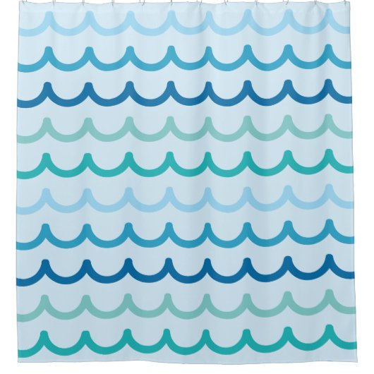 ビーチの波 シャワーカーテン (正面)