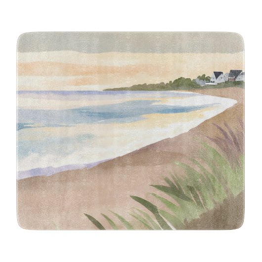 ビーチの波 | 海岸の海 水彩画 カッティングボード (正面)