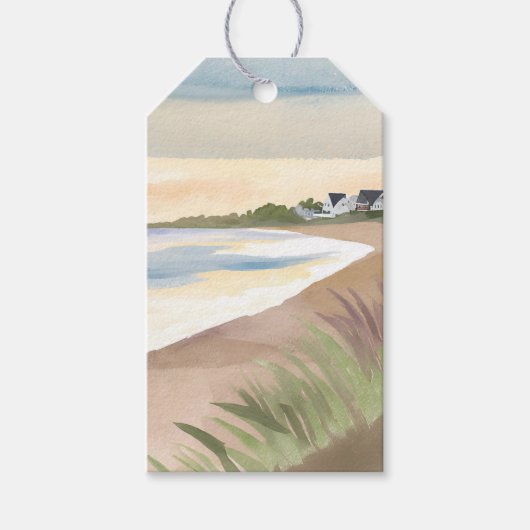 ビーチの波 | 海岸の海 水彩画 ギフトタグ (正面)