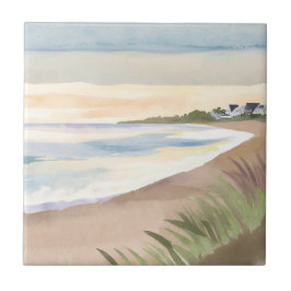 ビーチの波 | 海岸の海 水彩画 タイル