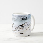 ビーチの浜鳥のマグのカスタムなビーチの名前 コーヒーマグカップ (正面右)