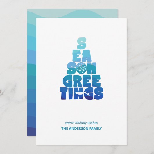 ビーチの海からのご挨拶 シーズンカード (正面/裏面)