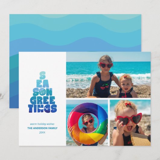 ビーチの海からのご挨拶 シーズンカード (正面/裏面)
