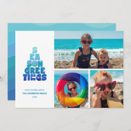 ビーチの海と挨拶 シーズンカード