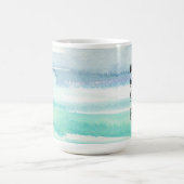 ビーチの海のテーマの装飾の水彩画のマグ コーヒーマグカップ (中央)
