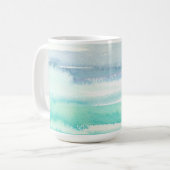ビーチの海のテーマの装飾の水彩画のマグ コーヒーマグカップ (正面左)