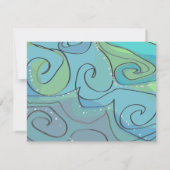 ビーチの海のバー バット ミッツヴァ 返信カード (裏面)