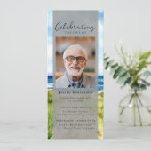 ビーチの海の写真の葬儀 デジタル招待状 招待状 (スタンド正面)