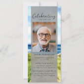 ビーチの海の写真の葬儀 デジタル招待状 招待状 (正面)