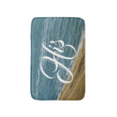 ビーチの海の砂の青い熱帯彼のまたは彼女の物Mr/Mrs バスマット (正面縦)