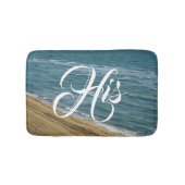 ビーチの海の砂の青い熱帯彼のまたは彼女の物Mr/Mrs バスマット (正面)