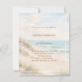 ビーチの海岸の夏の誕生日招待状 (正面)