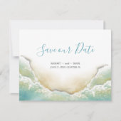 ビーチの海岸線水の色の保存日付 セーブザデート (正面)