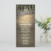 ビーチの海岸 ハート・イン・ザ・サンド 結婚式 メニューカード メニュー (スタンド正面)