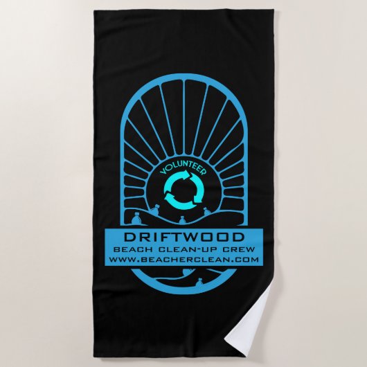 ビーチの清掃 – ボランティアの乗組員 ビーチタオル (正面)