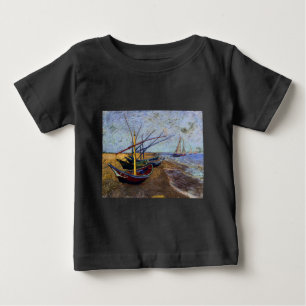 ビーチの漁船 ベビーTシャツ