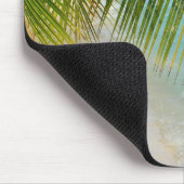 ビーチの熱帯ヤシの木そして海 マウスパッド (コーナー)