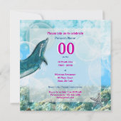 ビーチの熱帯島の誕生会 招待状 (裏面)