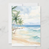 ビーチの熱帯結婚式は日付を保存 セーブザデート (裏面)