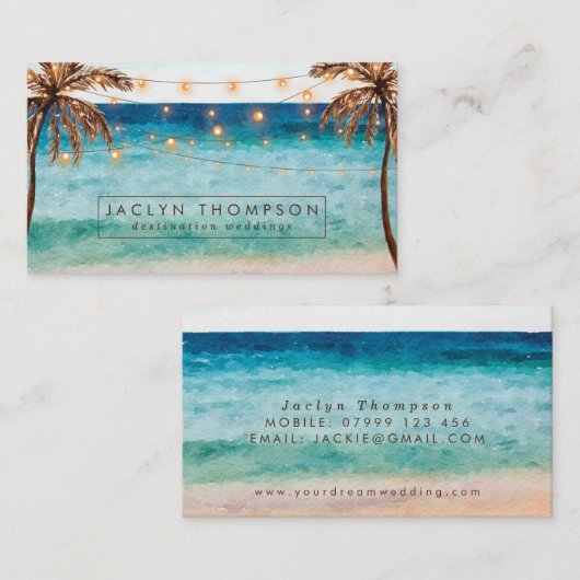ビーチの熱帯行先の名刺 名刺 (正面/裏面)