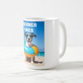 ビーチの犬の夏の雰囲気 コーヒーマグカップ (正面右)
