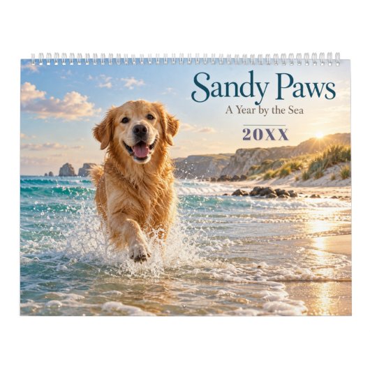 ビーチの犬 海岸風景 カレンダー (カバー)