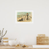 「ビーチの猫たち」ヴィンテージ ポスター (キッチン)