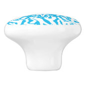 ビーチの珊瑚礁のヒトデの明るい青|のモノグラム セラミックノブ (側面)