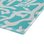 ビーチの珊瑚礁パターン航海ので白い青 カッティングボード (角)